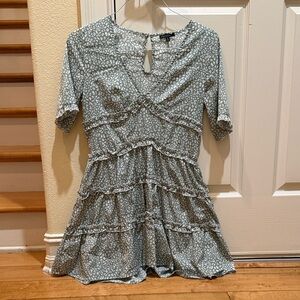 Paper Closet Floral Print Ruffle Dress